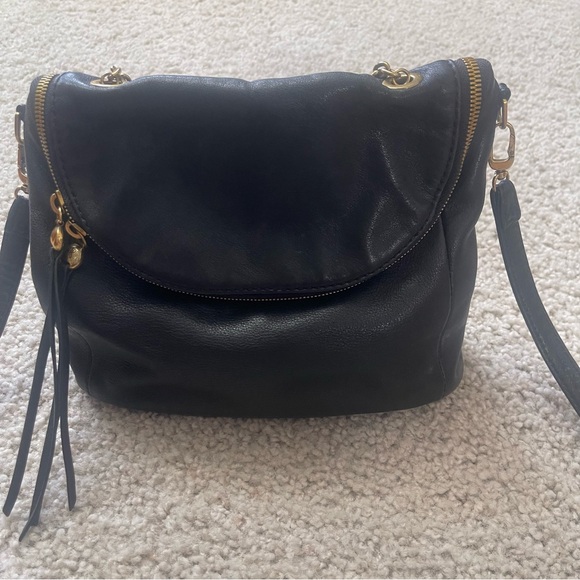 HOBO Black Leather Top-Handle Crossbody Bag with Gold Hardware like new - Picture 4 of 13